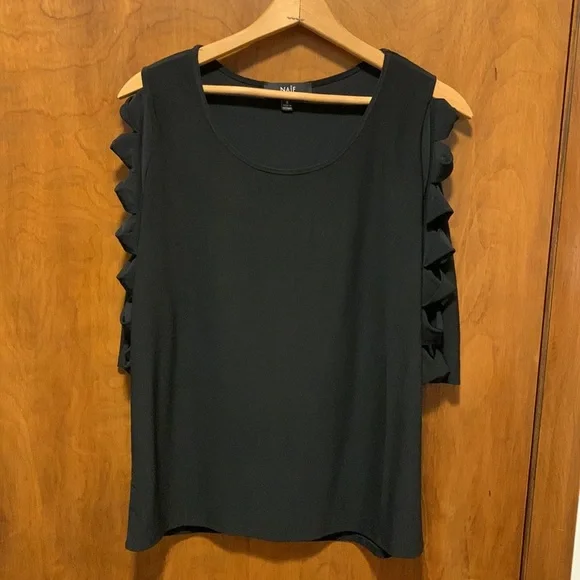 Naif Black Love Sleeve Top Womens Size S - Picture 2 of 6